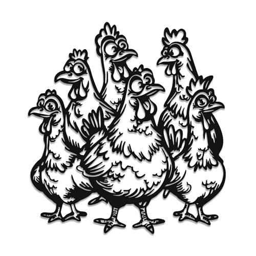 Rajukit Hühner-Dekoration – Metall-Hahn-Hühnerstall-Dekoration, wetterfeste Metall-Hahn-Kunst – Weihnachts- oder Erntedankgeschenk (30,5 x 27,9 cm) von Rajukit