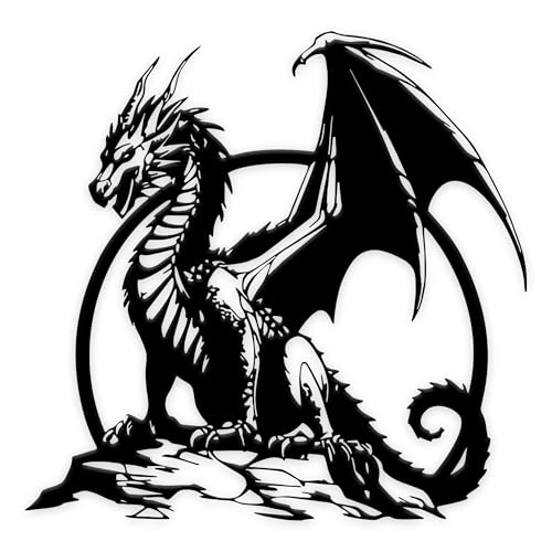 Rajukit Metall-Drachen-Wandkunst, Drachen-Wanddekoration, Geschenk für Drachenliebhaber, Fantasie-Dekoration für Wohnzimmer, Schlafzimmer, Büro Rajukit Metall-Drachen-Wandkunst, Drachen-Wanddekoration, Geschenk für Drachenliebhaber, Fantasie-Dekoration für Wohnzimmer, Schlafzimmer, Büro von Rajukit