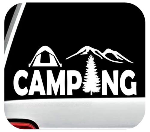 Camping Outdoor Zelten Berge Aufkleber Größe/Farbe ANPASSBAR Sticker Autoaufkleber von Rakelfix