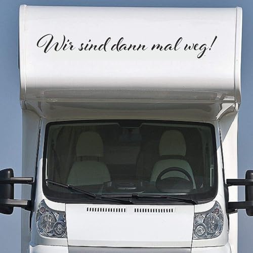 Wohnmobil Wohnwagen Aufkleber Spruch Wir sind dann mal Weg! Urlaub ca 140cm WOMI WOWA Camping Van Sticker Autoaufkleb von Rakelfix