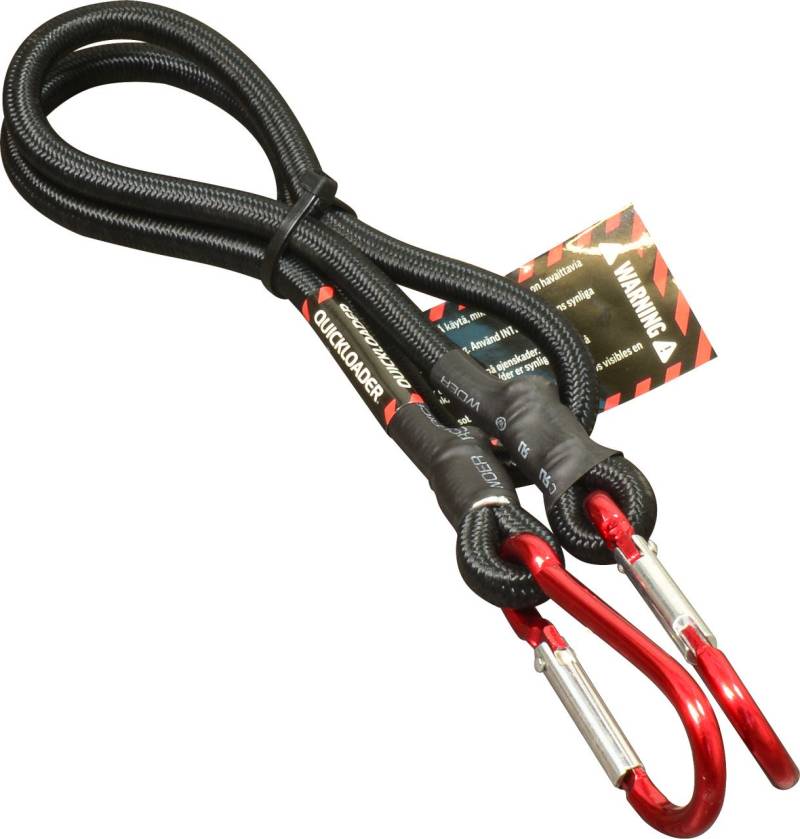 QUICKLOADER® Gummiseil Bungee mit Karabiner 8 mm x 80 cm 2 Stück schwarz von Rakennuskemia