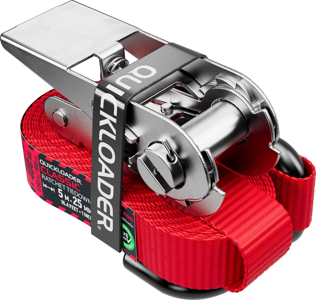 QUICKLOADER® Spanngurt 25 mm x 5 m 1 Stück rot von Rakennuskemia
