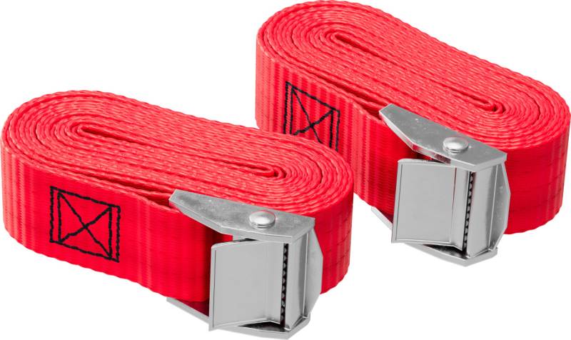 QUICKLOADER® Spanngurt Cambuckle 20 mm x 2,5 m 2 Stück rot von Rakennuskemia
