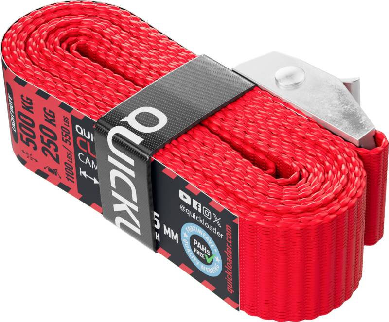 QUICKLOADER® Spanngurt Cambuckle 25 mm x 4 m 1 Stück rot von Rakennuskemia