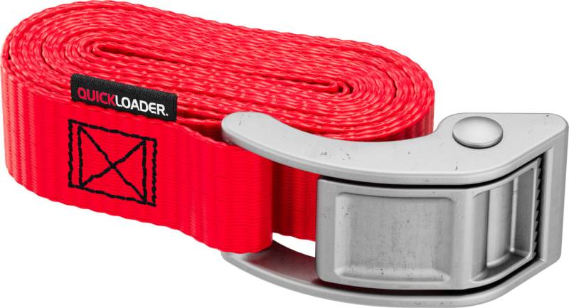 QUICKLOADER® Spanngurt Cambuckle mit Gurtklemme 25 mm x 3 m 1 Stück rot von Rakennuskemia