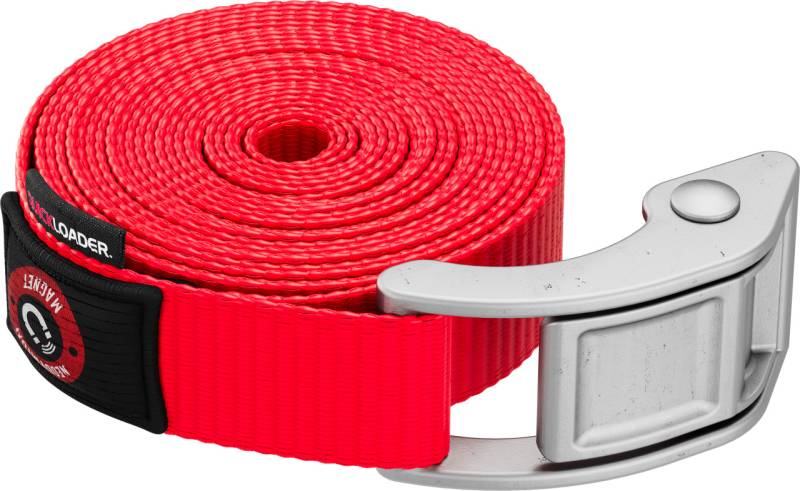 QUICKLOADER® Spanngurt Cambuckle mit Gurtklemme und Magnet 25 mm x 4 m 1 Stück rot von Rakennuskemia