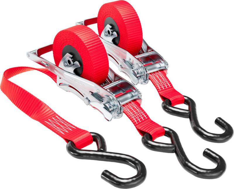 QUICKLOADER® Spanngurt Retractable 25 mm x 4,2 m 2 Stück rot von Rakennuskemia