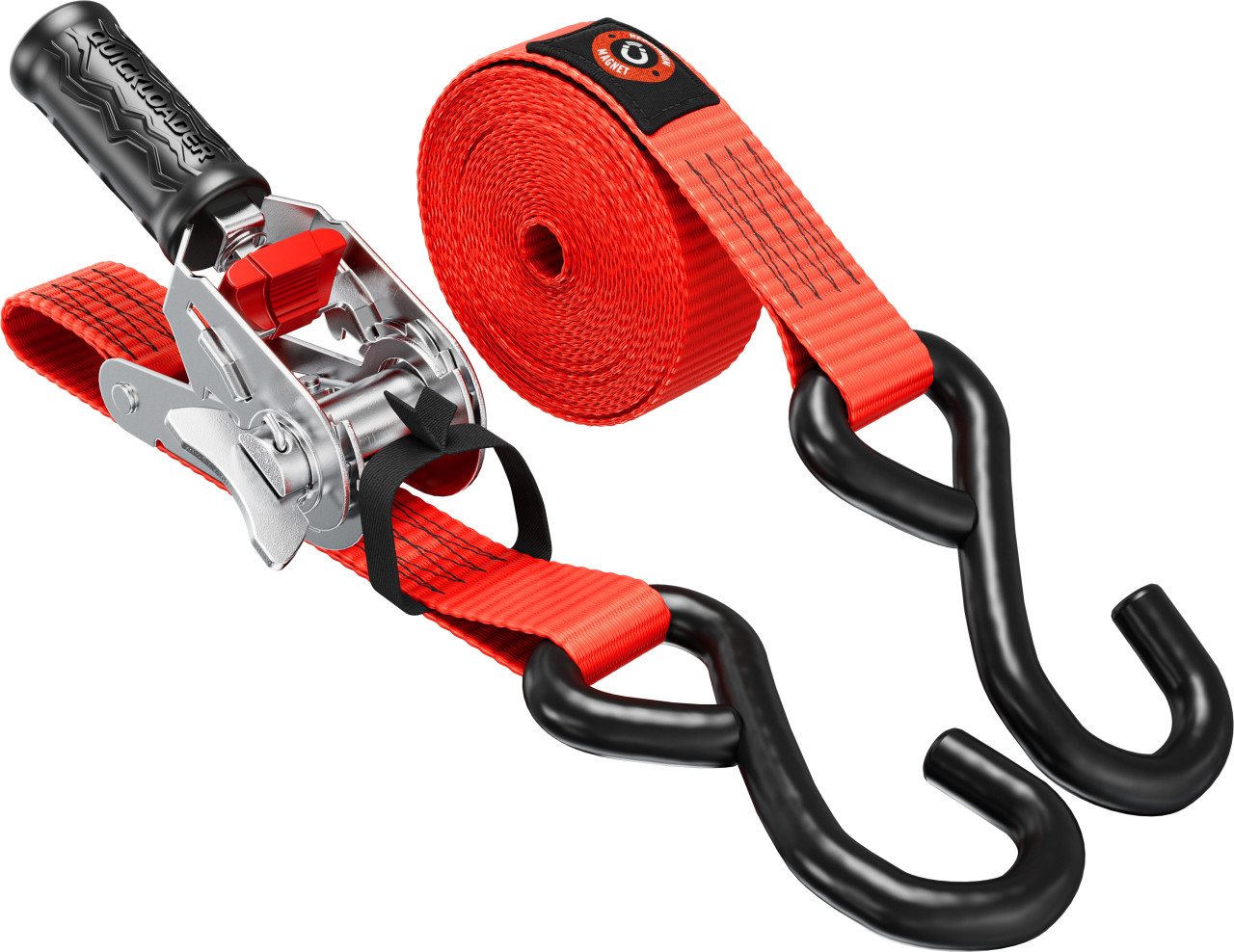 QUICKLOADER® Spanngurt mit Magnet 25 mm x 5 m 1 Stück rot von Rakennuskemia