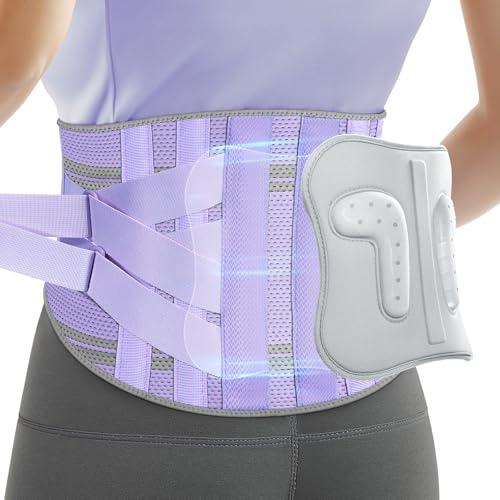 Rakiie Rückenstützgürtel für Damen, 9-faches Stützsystem mit verbessertem 3D-Silikonpolster, Ergonomische Verstellbare Lendenwirbelstütze zur Schmerzlinderung, Lila Größe S (Taille: 100-115CM) Rakiie Rückenstützgürtel für Damen, 9-faches Stützsystem mit verbessertem 3D-Silikonpolster, Ergonomische Verstellbare Lendenwirbelstütze zur Schmerzlinderung, Lila Größe S (Taille: 100-115CM) von Rakiie