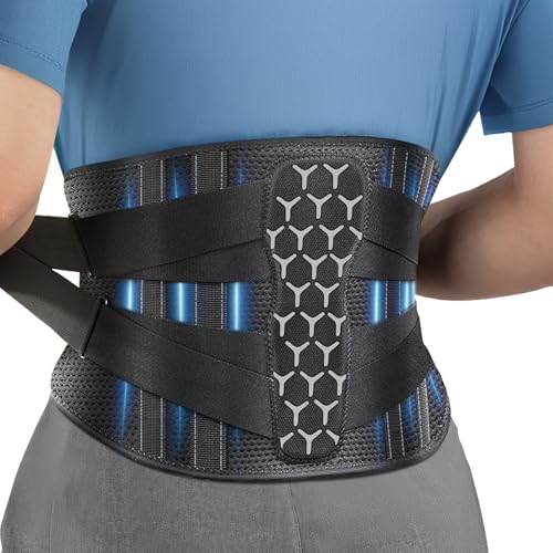Rakiie Rückenstützgürtel mit Stützstreben Verstellbare Zuggurte und Weiches Atmungsaktives Netzgewebe, Rückenbandage für Rückenschmerzen bei Herren und Damen (Grau, M) Rakiie Rückenstützgürtel mit Stützstreben Verstellbare Zuggurte und Weiches Atmungsaktives Netzgewebe, Rückenbandage für Rückenschmerzen bei Herren und Damen (Grau, M) von Rakiie