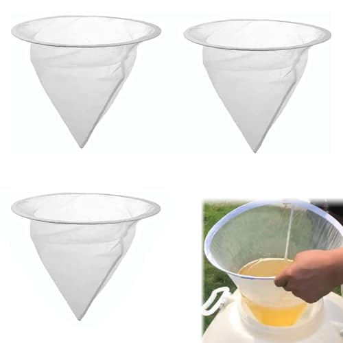 3 Stück Honigfilter, Imkerei Sieb Honig Filter aus Nylon mit Metall Kreis Kegelförmiger Honigfilter Werkzeug für Honigverarbeitung/Extraktion und Filter 3 Stück Honigfilter, Imkerei Sieb Honig Filter aus Nylon mit Metall Kreis Kegelförmiger Honigfilter Werkzeug für Honigverarbeitung/Extraktion und Filter von Rakiuty