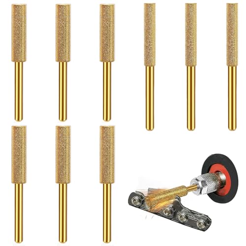 Kettensägeblatt Schärfschleifstein,Kettensäge Schärfgerät,für Schleifsteine mit 3 Verschiedene Größe 4mm 4,8mm 5,5mm,9 Stück von Rakiuty