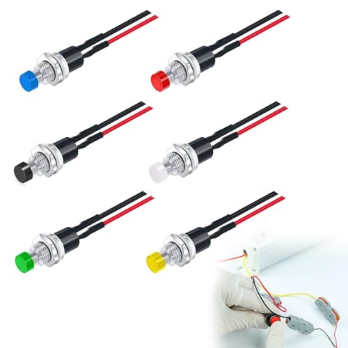 Momentane Druckschalter,Mini Momentary Push Button Switch,Druckknopfschalter Spst,2 Pin Runder Druck Schalter,Mini Momentan Druckknopf,2 Pins Taste Schalter,6Pcs von Rakiuty