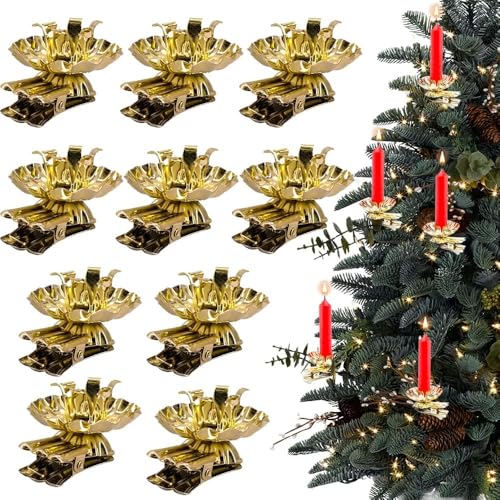 Rakiuty 10 Stück Baumkerzenhalter Clip Gold, Baumkerzenhalter Stabkerze Clip für Weihnachtsbaum für Hochzeit, Geburtstag, Feier, Party, Weihnachten Dekor Rakiuty 10 Stück Baumkerzenhalter Clip Gold, Baumkerzenhalter Stabkerze Clip für Weihnachtsbaum für Hochzeit, Geburtstag, Feier, Party, Weihnachten Dekor von Rakiuty