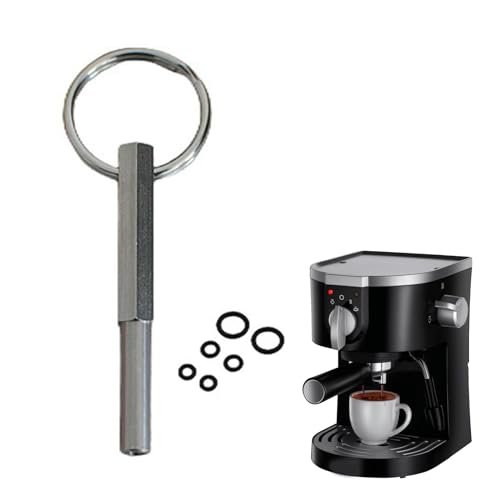 Rakiuty Ovalkopfbit Reparatur Werkzeug,Kaffeevollautomat Ovalkopfschlüssel,Reparatur Werkzeug Kaffeemaschine Ovalkopfbit,mit Schlüsselring und 6 Gummiringen für Kaffeeautomaten um Schrauben Entfernen von Rakiuty