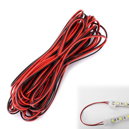 Rot und Schwarz Elektrischer,Verzinnter Kupferdraht Weiche,Draht Kabel Litzen,LED Strip Extension Cable DC,Elektrischer Drah,LED Streifen Verlängerungskabel,Volt Anschlusskabel Verbinder von Rakiuty