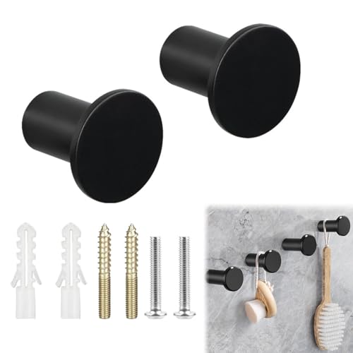 Rakiuty Runde Garderobenhaken,Kleiderhaken Wand Haken zum Schrauben,Handtuchhaken Edelstahl,Garderobenhaken Schwarz,Kleiderhaken für Badezimmer,Schubladenknopf Schwarz,2PCS Rakiuty Runde Garderobenhaken,Kleiderhaken Wand Haken zum Schrauben,Handtuchhaken Edelstahl,Garderobenhaken Schwarz,Kleiderhaken für Badezimmer,Schubladenknopf Schwarz,2PCS von Rakiuty