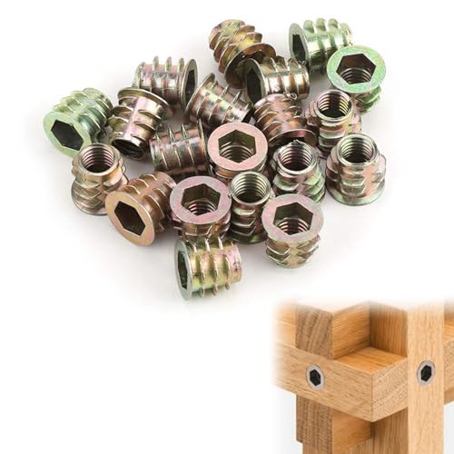 Sechskant Antriebskopfmutter,Gewindeeinsätze,Möbelmuttern mit Gewinde,Hex Innensechskant Mutter für Holzmöbel,Zink-Legierung Sechskant-Einschraubmutter,Zinklegierung Sechskant Antriebskopf,20PC Sechskant Antriebskopfmutter,Gewindeeinsätze,Möbelmuttern mit Gewinde,Hex Innensechskant Mutter für Holzmöbel,Zink-Legierung Sechskant-Einschraubmutter,Zinklegierung Sechskant Antriebskopf,20PC von Rakiuty