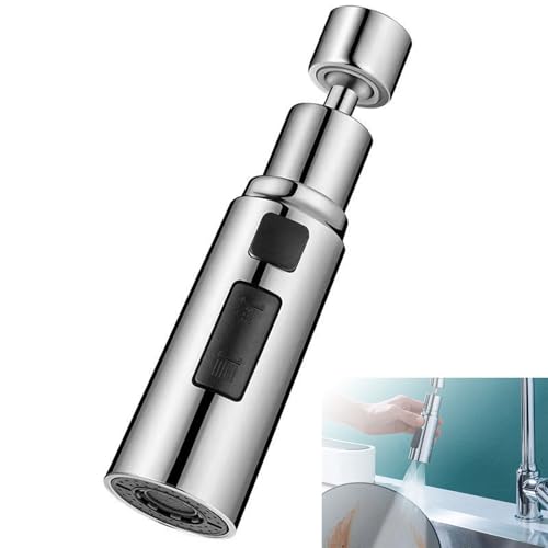 Wasserhahn Aufsatz Schwenkbar,Wasserhahn Luftsprudler,Brausekopf Küchenarmatur,360° Drehbar Doppelfunktion Luftsprudler Wasserhahn Aufsatz Schwenkbar,Wasserhahn Luftsprudler,Brausekopf Küchenarmatur,360° Drehbar Doppelfunktion Luftsprudler von Rakiuty
