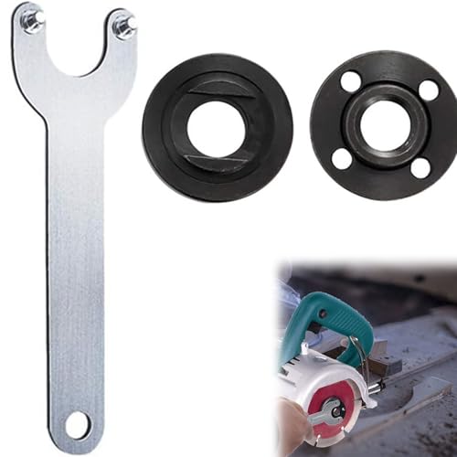 Winkelschleifer Zubehör,Schraubenschlüssel Metall Kontermutter,Schleifer Winkelschlüssel,Winkelschleifer-Adapter,Winkelschleiferschlüssel aus Metall mit 2 Muttern,Winkelschleifer-Schraubenschlüssel von Rakiuty