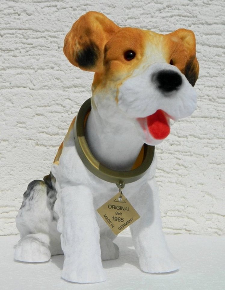 Rakso Oskar Schneider GmbH Dekofigur Wackel Figur Hund Fox Terrier Wackelfigur H 20,5cm groß Dekofigur mit Wackelkopf von Rakso Oskar Schneider GmbH