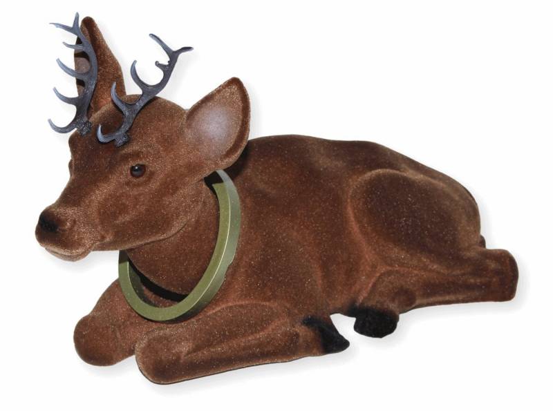 Rakso Oskar Schneider GmbH Dekofigur Wackelfigur Hirsch groß Wackeltier liegend H 18 cm mit Wackelkopf von Rakso Oskar Schneider GmbH