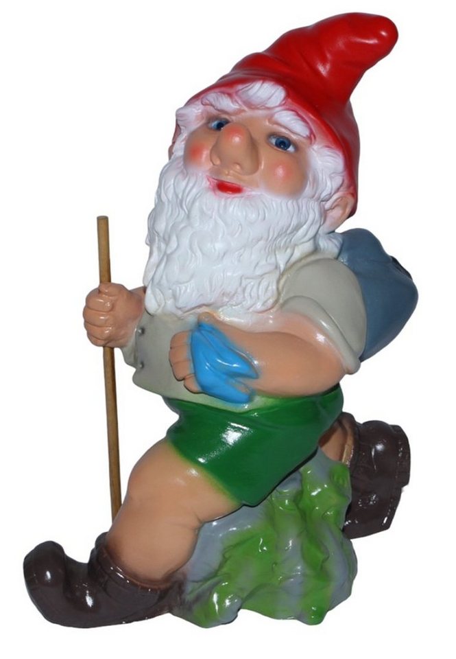 Rakso Oskar Schneider GmbH Gartenzwerg Gartenzwerg Deko Figur Zwerg Wanderer mit Sack und Stock H 33 cm von Rakso Oskar Schneider GmbH