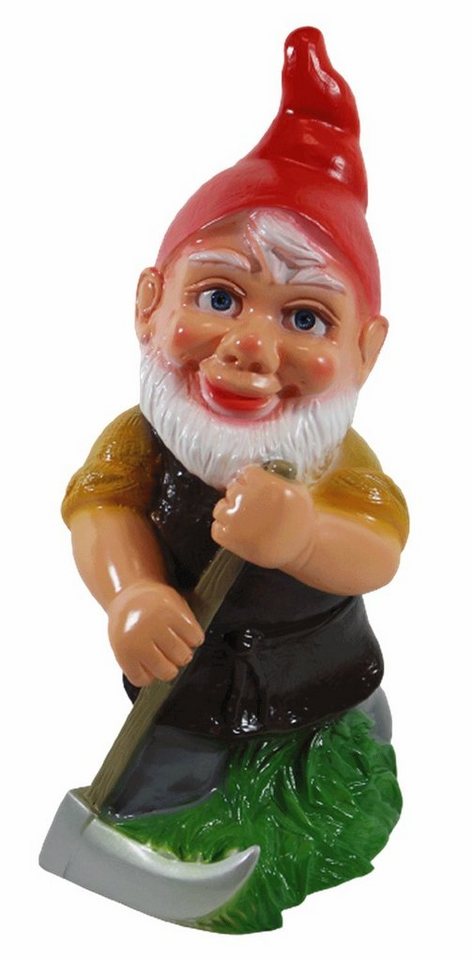 Rakso Oskar Schneider GmbH Gartenzwerg Gartenzwerg Deko Zwerg Gärtner mit Sense aus Kunststoff 33 cm von Rakso Oskar Schneider GmbH