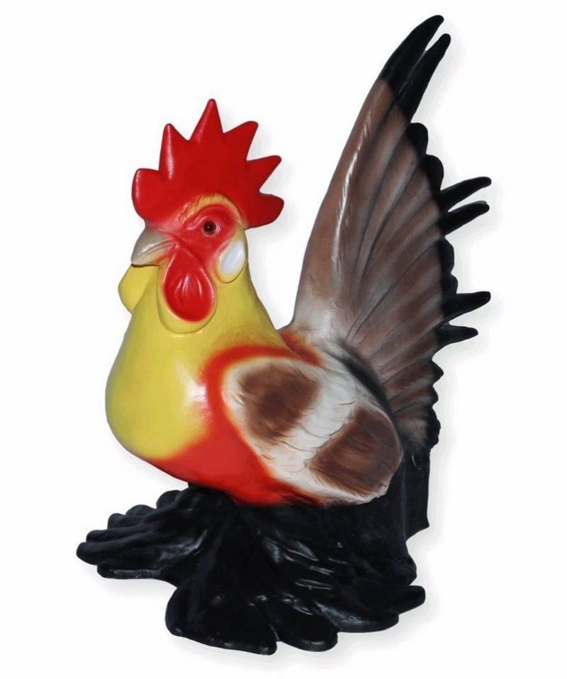 Rakso Oskar Schneider GmbH Tierfigur Deko Garten Figur Dekofigur bunter Hahn H 30 cm aus Kunststoff von Rakso Oskar Schneider GmbH