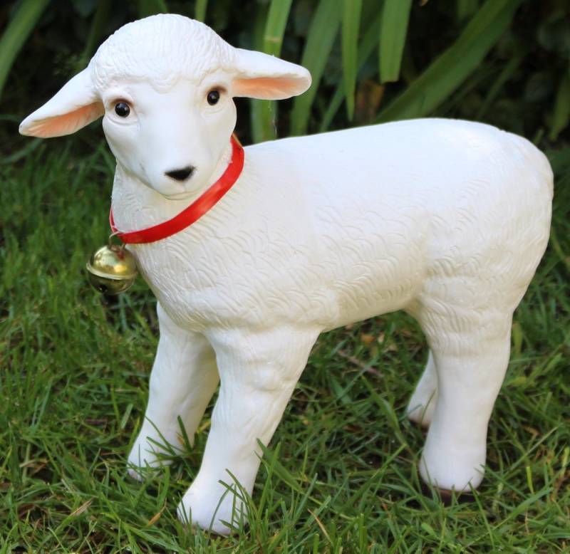 Rakso Oskar Schneider GmbH Tierfigur Dekofigur Tierfigur weißes Lamm Lämmlein aus Kunststoff H 28 cm von Rakso Oskar Schneider GmbH