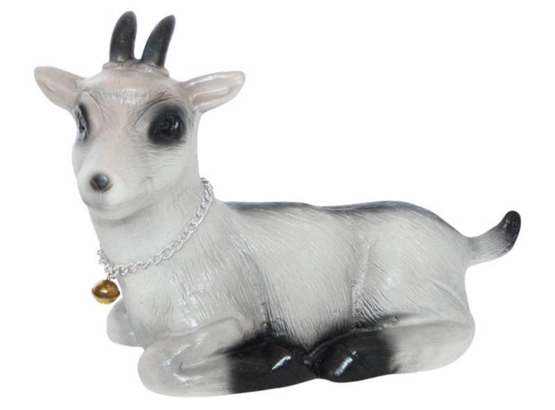 Rakso Oskar Schneider GmbH Tierfigur Gartenfigur Ziegenbock liegend Deko Tierfigur Kunststoff Länge 33 cm von Rakso Oskar Schneider GmbH