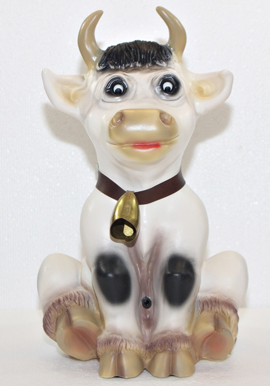 Deko Figur Kuh Resi sitzend mit Glocke H 32 cm lustige Kuhfigur Dekofigur mit Bewegungsmelder Muuuh von Rakso