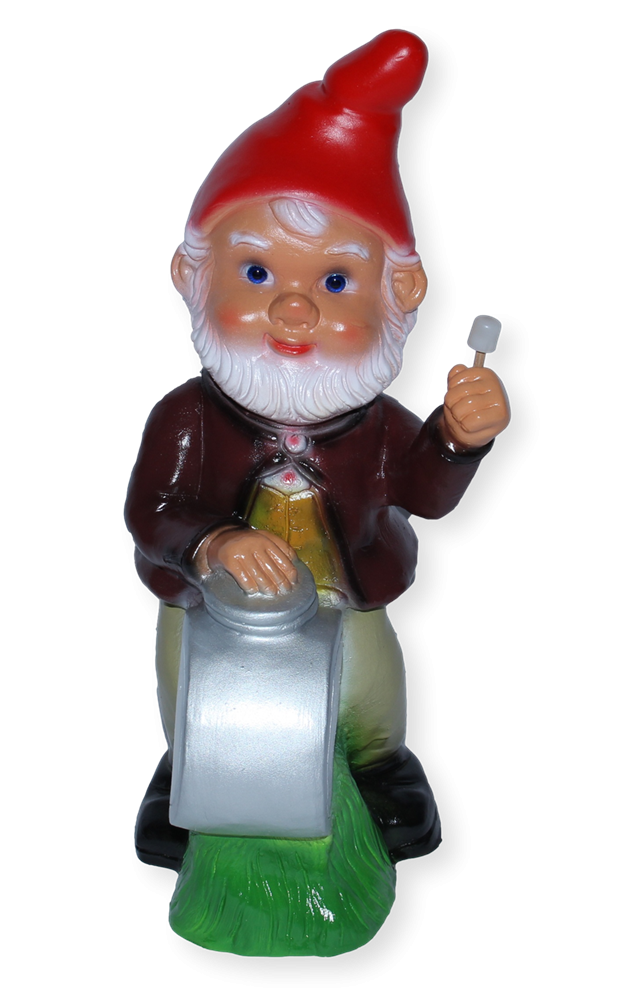 Deko Figur Zwerg H 33 cm Gartenzwerg Musiker mit Trommel stehend Gartenfigur aus Kunststoff von Rakso