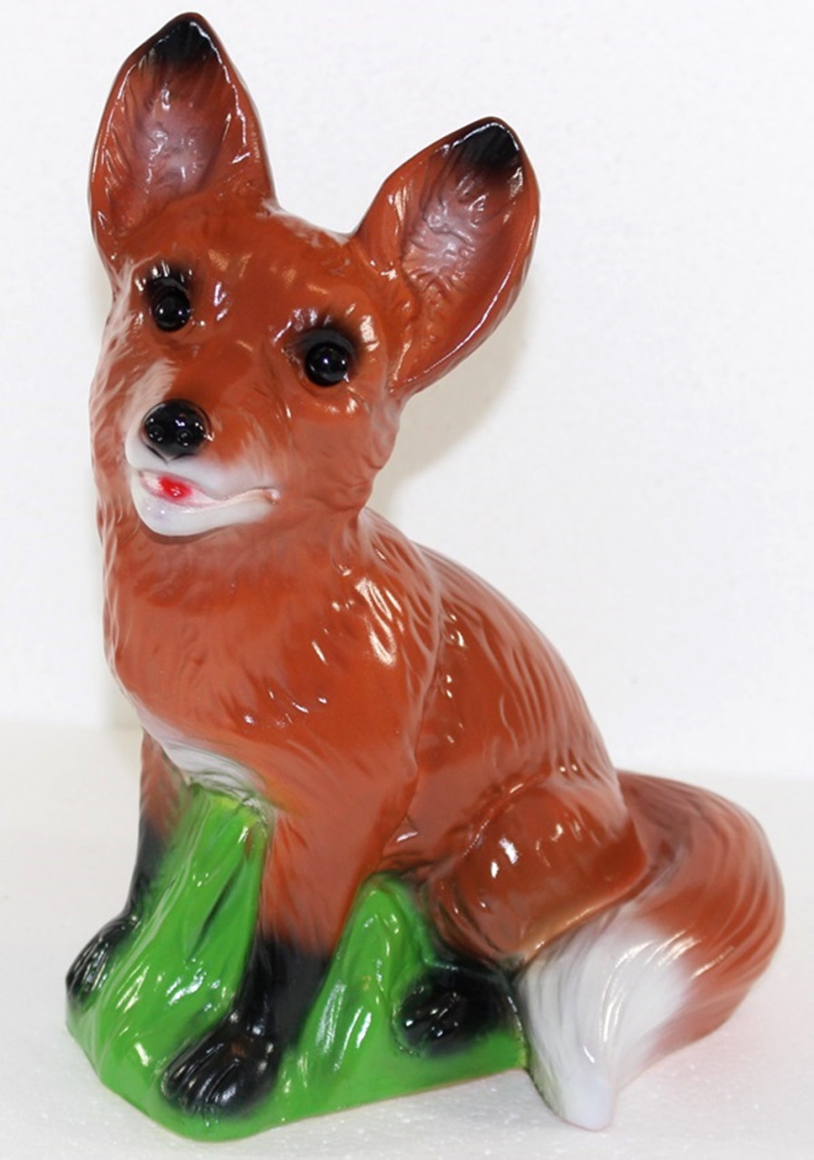 Deko Garten Figur Dekofigur Gartenfigur Tierfigur Fuchs sitzend aus Kunststoff Höhe 28 cm von Rakso