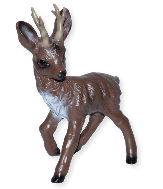 Deko Garten Figur Dekofigur Gartenfigur Tierfigur Rehbock stehend aus Kunststoff Höhe 35 cm von Rakso