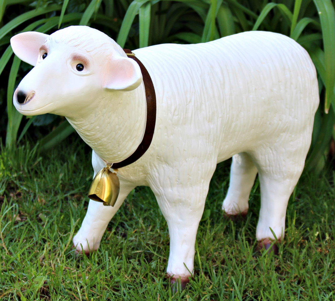 Deko Garten Figur Dekofigur Gartenfigur Tierfigur weißes Schaf stehend aus Kunststoff Höhe 36 cm von Rakso