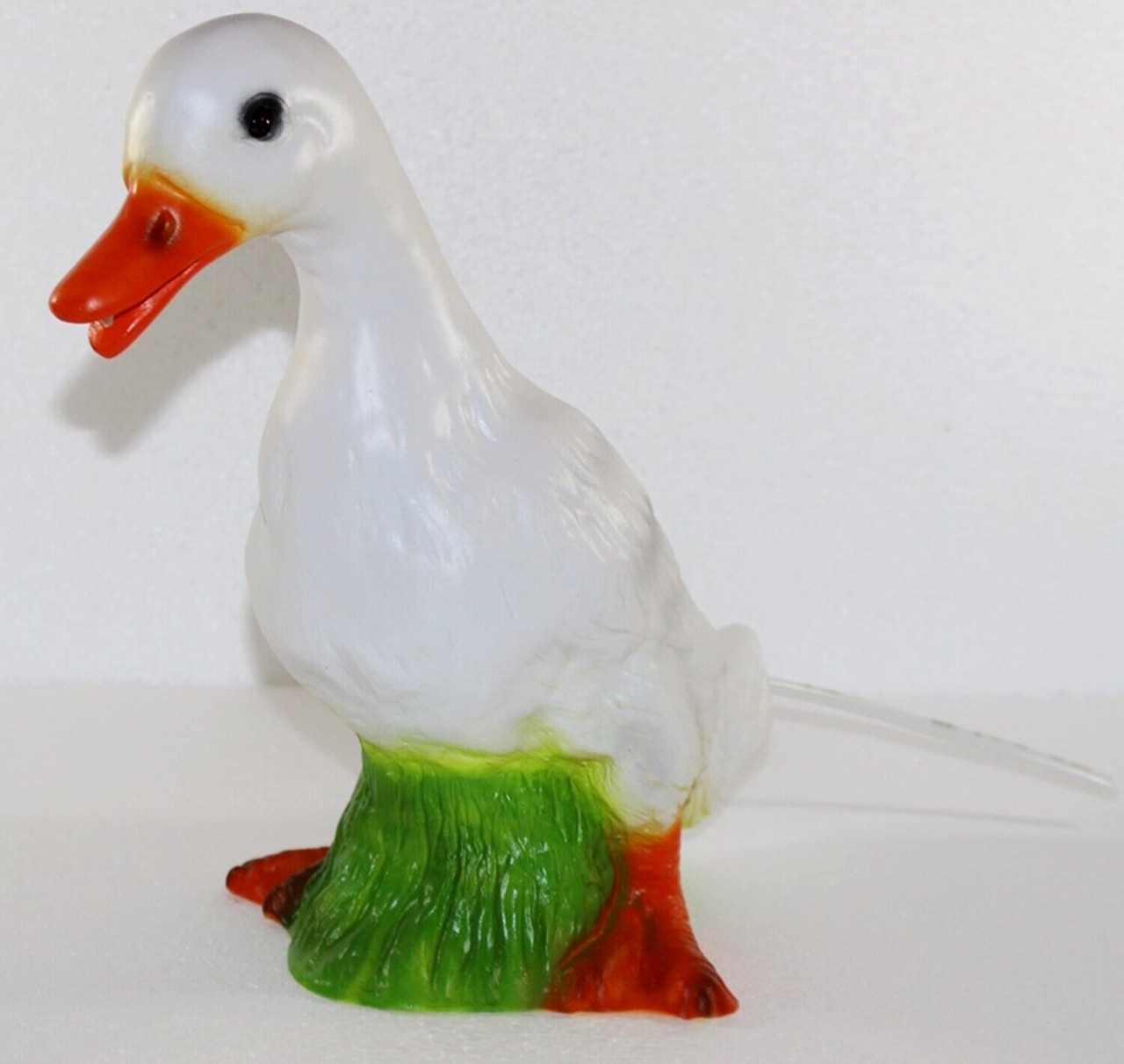 Deko Garten Figur Dekofigur Tierfigur Ente Wasserspeier stehend weiß aus Kunststoff Höhe 30 cm von Rakso