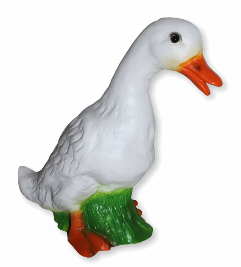 Deko Garten Figur Dekofigur Tierfigur Ente stehend weiß aus Kunststoff Höhe 30 cm von Rakso