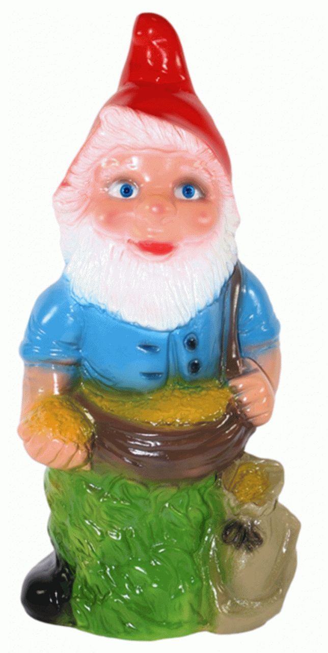 Gartenzwerg Deko Garten Figur Zwerg Sämann mit Sack u. Schürze stehend aus Kunststoff H 35 cm von Rakso