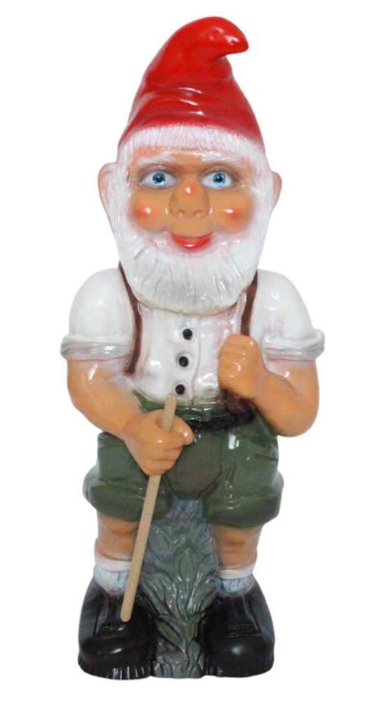 Gartenzwerg Seppel Wanderer Figur Zwerg stehend H 50 cm großer Deko Zwerg Gartenfigur Kunststoff von Rakso