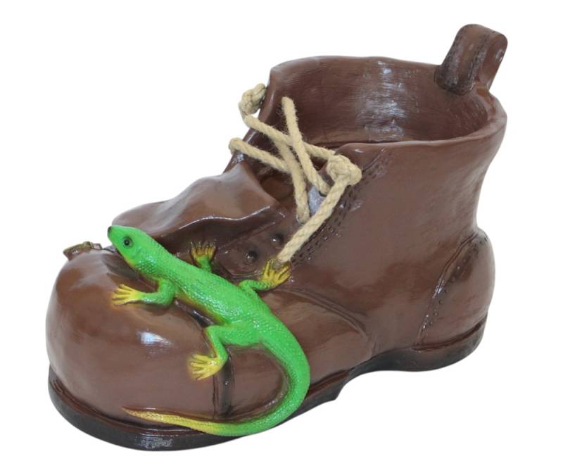 Pflanzfigur Pflanzschuh - rustikales Pflanzgefäß aus Kunststoff, Deko zum Bepflanzen, Höhe 22 cm von Rakso