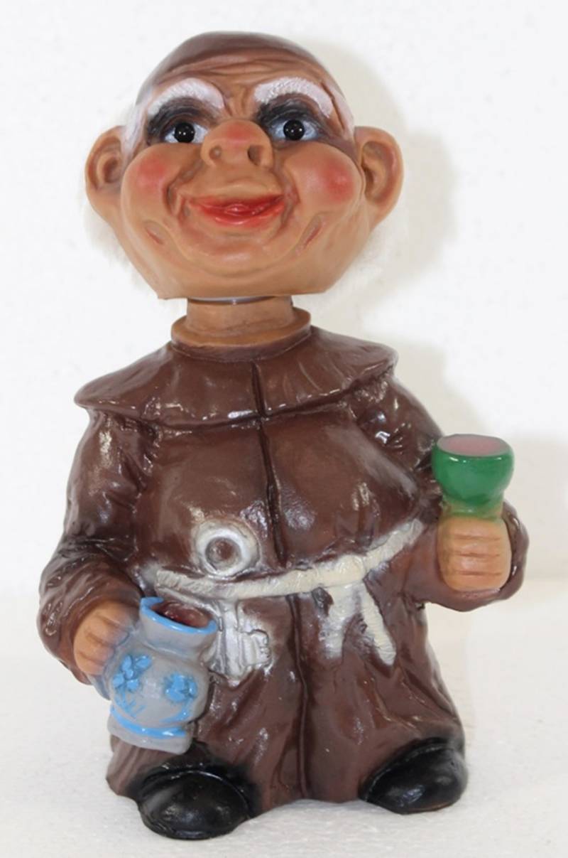 Souvenir Wackel Figur Mönch klein H 15 cm Wackelfigur Original mit Wackelkopf von Rakso