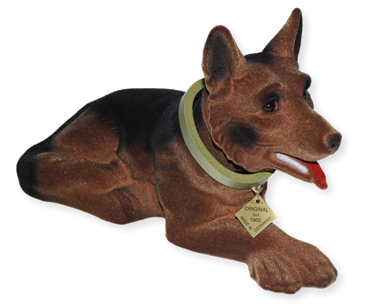 Wackel Figur Hund Schäferhund Wackelfigur H 18 cm groß Dekofigur mit Wackelkopf von Rakso