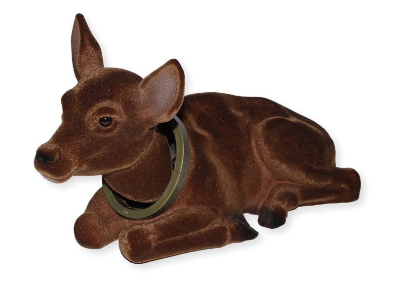 Wackel Figur Reh groß Wackelfigur H 17 cm liegend Dekofigur mit Wackelkopf von Rakso