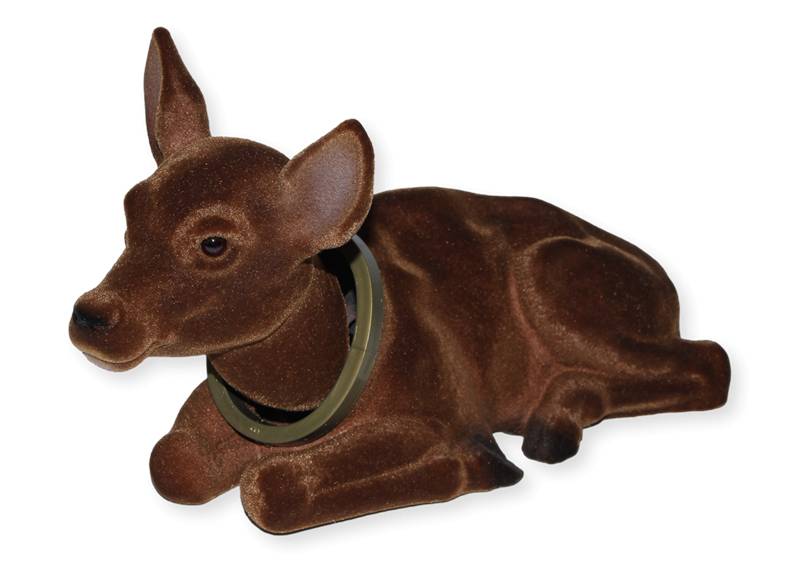 Wackel Figur Reh groß Wackelfigur H 17 cm liegend Dekofigur mit Wackelkopf von Rakso