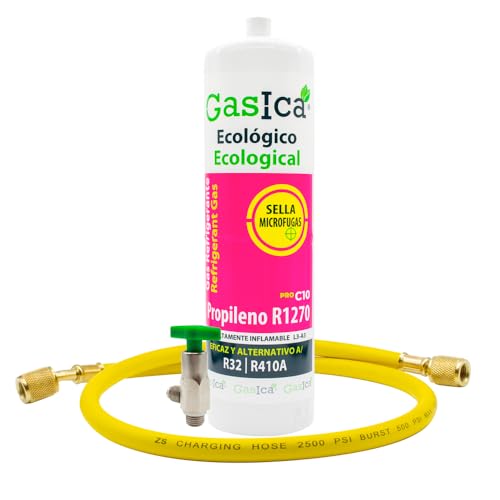 Ralertreik Gaskühlgas C10 kompatibel mit R32 R410A Ventil enthalten (Flasche + Schlauch) von Ralertreik