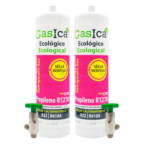 Ralertreik Gaskühlgas C10 kompatibel mit R32 R410A Ventil im Lieferumfang enthalten (2 Flaschen) von Ralertreik