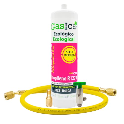 Ralertreik Gaskühlgas C10 kompatibel mit R32 R410A Ventil im Lieferumfang enthalten (Flasche + Schlauch + Adapter) von Ralertreik