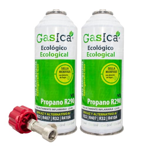 Ralertreik Gaspack V2 ökologisches Kühlgas Ersatz für R22/R407/R32 und R410A (2 Flaschen + Schlüssel) von Ralertreik