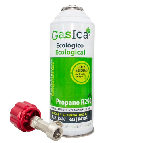 Ralertreik Gaspack V2 umweltfreundliches Kühlgas Ersatz für R22/R407/R32 und R410A (1 Flasche + Schlüssel) von Ralertreik